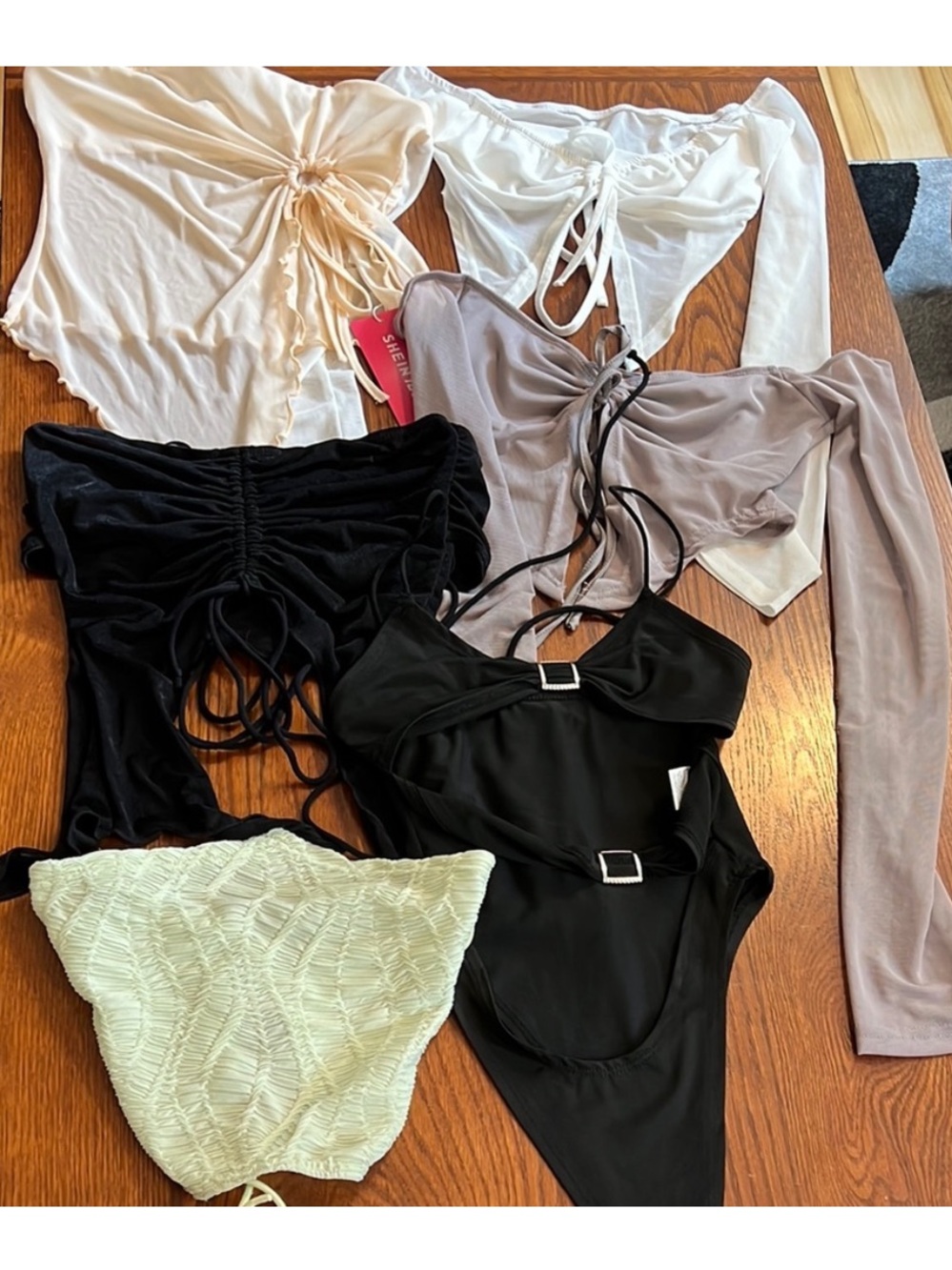 SHEIN • Lot of Women’s Size XXS/XS • Assorted Trendy Tops • Black, Yellow, Pink